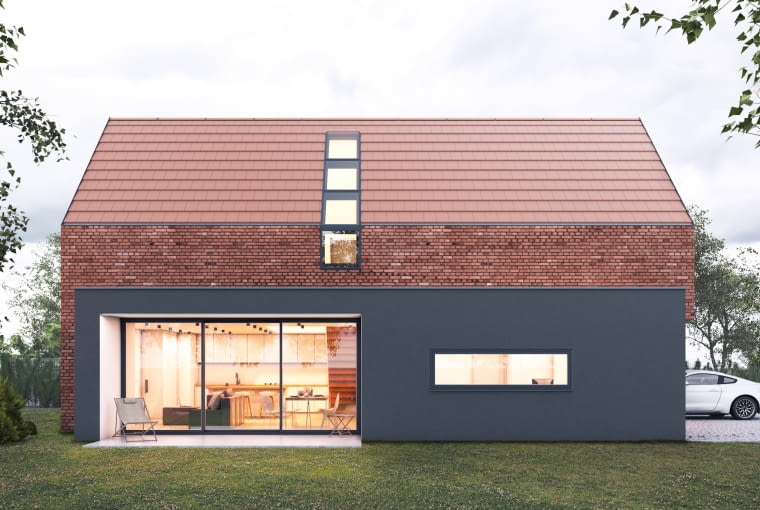 Mały dom z cegły w Kozłowie. Proj. Inostudio