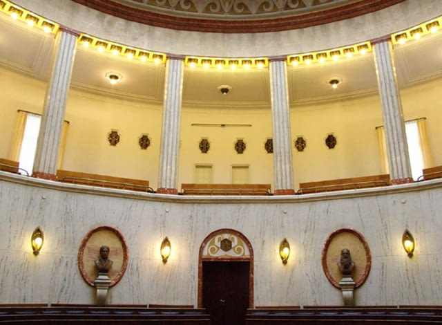 Wnętrze sali Sejmu Śląskiego Katowice, budynek, modernizm, Śląsk, architektura, największe, Polska, publiczne