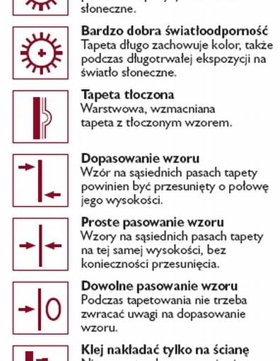 Oznaczenia tapet - część 2 Oznaczenia tapet - część 2