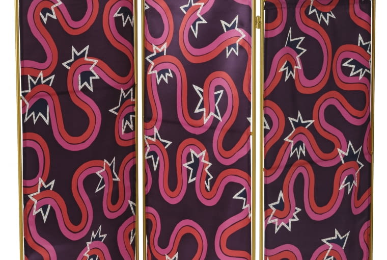 Parawan Karismatisk, stal i poliester, 136 x 160 cm, 199 zł