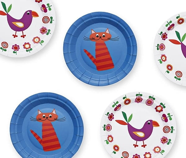 TIGER: papierowe talerze (2 motywy do wyboru). Cena: 4 zł (8 sztuk). kubka, tiger, nowości, sklep tiger, gadżety