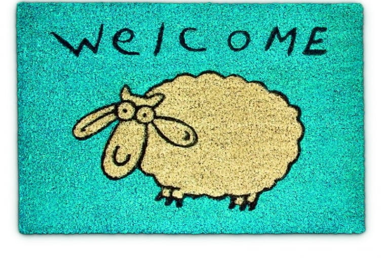 410017712 Fumatte Welcome Schaf Kokos blau 40x60 cm