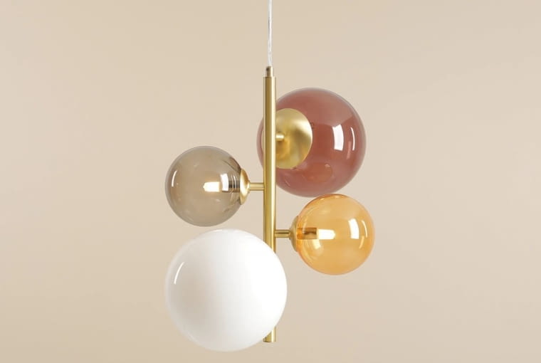Lampa Bloom 4 Multicolour, szkło, metal, szer. 46 cm, 1349 zł, artera.pl