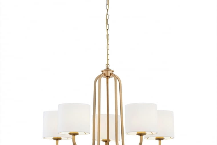Żyrandol Maranello 2172, abażur, stal mosiądzowana, szer. 78 cm, 2649 zł, sklep.argon-lampy.pl
