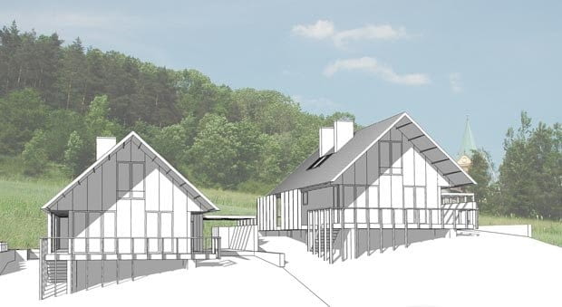 Projekt osiedla w Lanckoronie autorstwa JEMS architekci projekt, poszkodowani, osuwiska, lanckrona, izdebnik, jems architekci