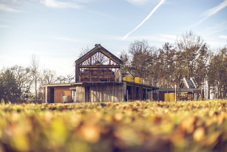 Dom pod Krosnem Odrzańskim w budowie. Proj. Z3Z ARCHITEKCI