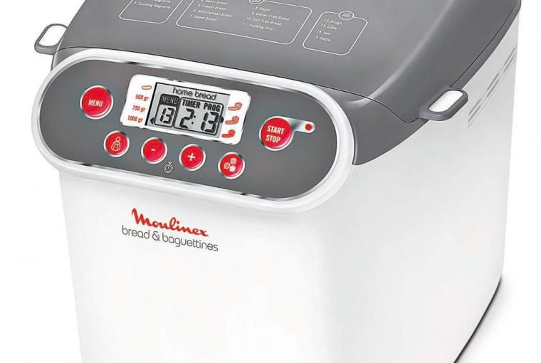 Małe AGD. Bread and Baguettines, 15 programów, w tym do dżemów, 3 wielkości bochenka, maks. 1 kg, 3 poziomy opiekania, moc 700 W, 535 zł, Moulinex