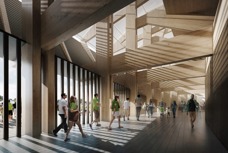 Drewniany stadion w Gloucestershire. Proj. Zaha Hadid Architects Drewniany stadion w Gloucestershire. Proj. Zaha Hadid Architects