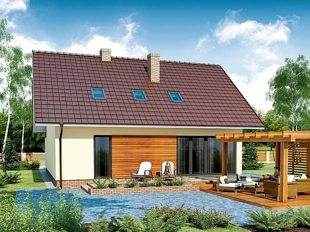 Pandora PS, elewacja ogrodowa projekty domów