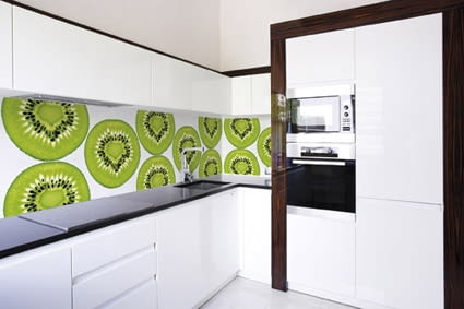 Kuchnia - fototapeta Kitchen interior corner in white
