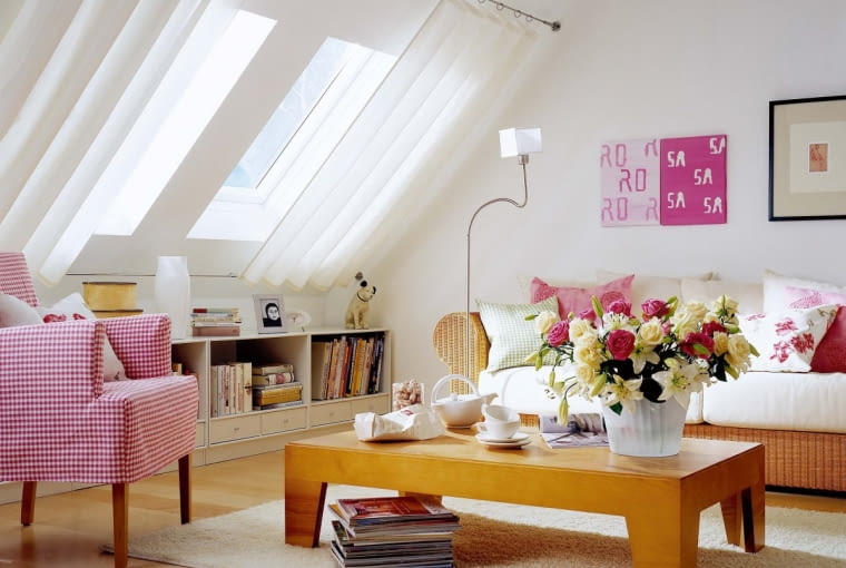 Wohnzimmer unterm Dach