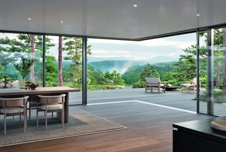 Szklane ściany to idealne rozwiązanie dla domów otoczonych naturą, gdzie widok z okna staje się częścią aranżacji wnętrza Szklane ściany to idealne rozwiązanie dla domów otoczonych naturą, gdzie widok z okna staje się częścią aranżacji wnętrza