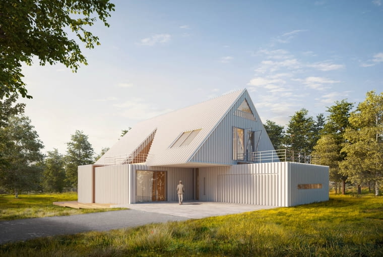 Chata Podcieniowa - jeden z wariantów. Proj. BXB studio