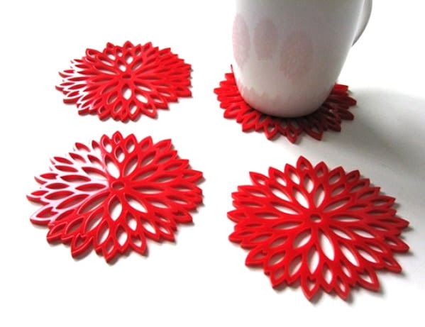 Podkładki wycinanki podkładki pod kubek, filc, design