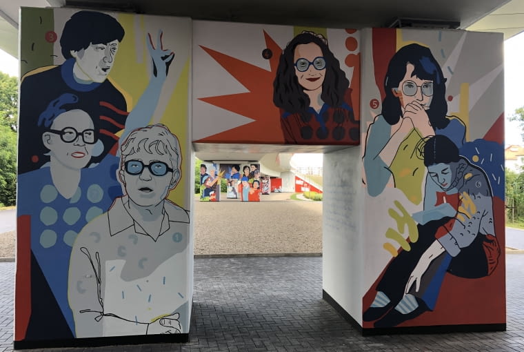 'Kobiety Wolności' - mural na przystanku PKM Gdańsk Strzyża