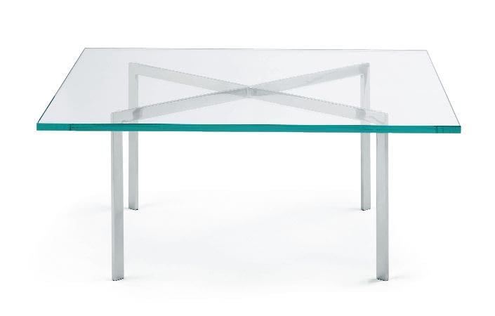 Stolik Barcelona z?chromowanego metalu i szkła, Knoll. Stolik Barcelona z?chromowanego metalu i szkła, Knoll.