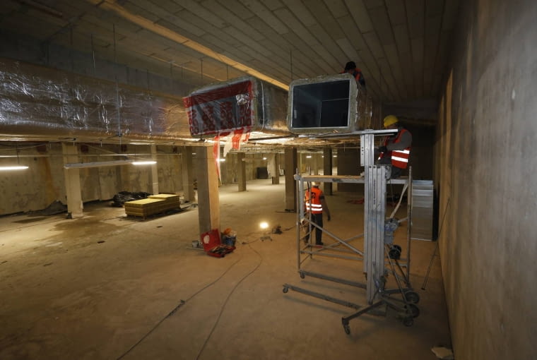 12.01.2015 Torun . Budowa Centrum Kulturalno - Kongresowego na Jordankach . Fot. Mikolaj Kuras / Agencja Gazeta DLOTO strony lokalne GW - Toruń SLOWA KLUCZOWE: jordanki sala sala koncertowa ZDJĘCIE DO WKŁADKI: DLOTO strony lokalne GW - Toruń