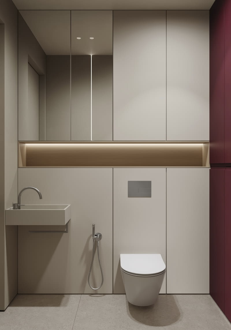 Czerwony kolor w łazience