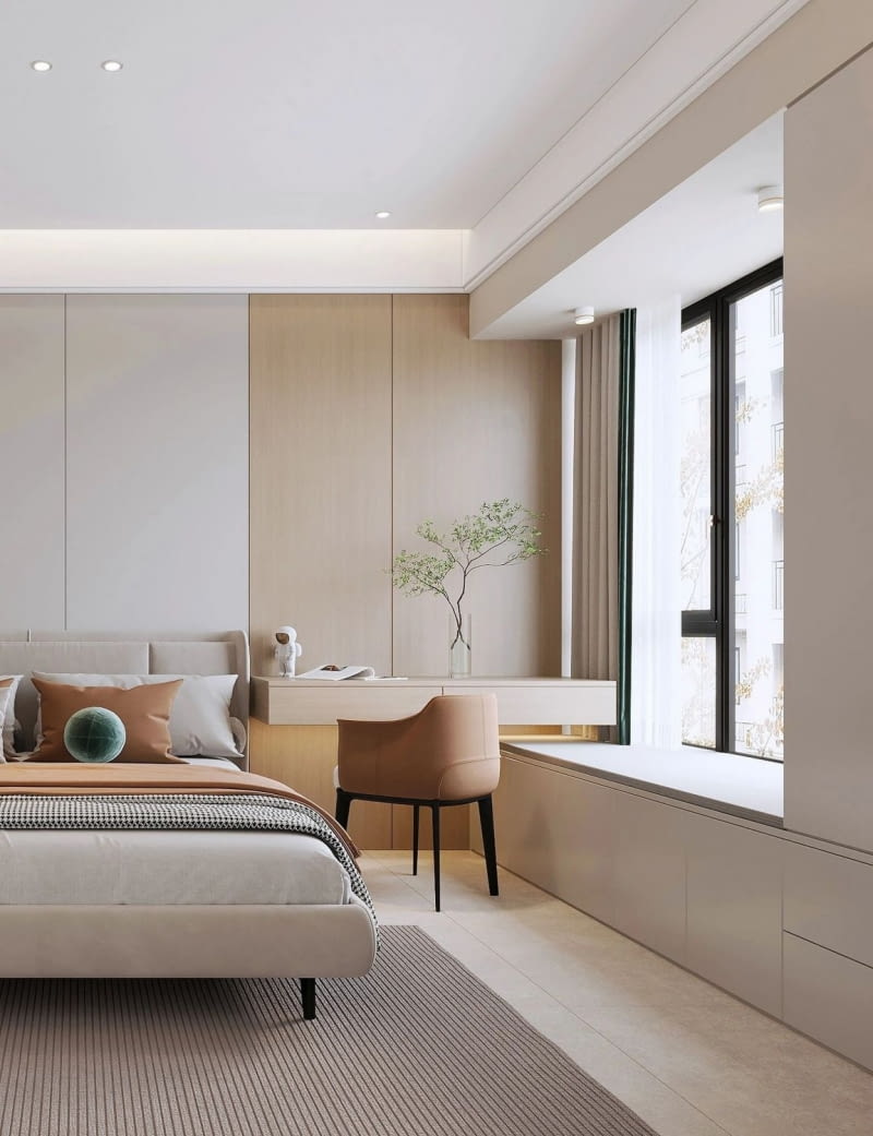 Sypialnia w stylu minimalistycznym