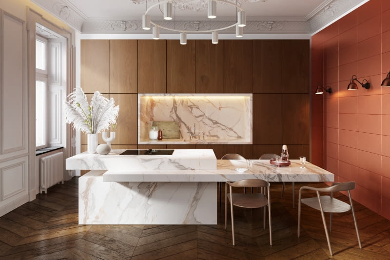 Takie połączenie to kompaktowy mebel, który pełni zarówno funkcję dodatkowego blatu roboczego, jak i stołu, przy którym można jeść posiłki.