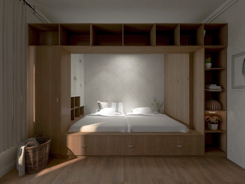 Łóżko na podeście - inspiracje Łóżko na podeście - inspiracje