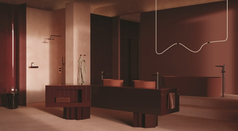 Wnętrza w jednym kolorze, za to w kilku jego odcieniach. Zgrajmy różne tonacje w łazience, a efekt mile nas zaskoczy.