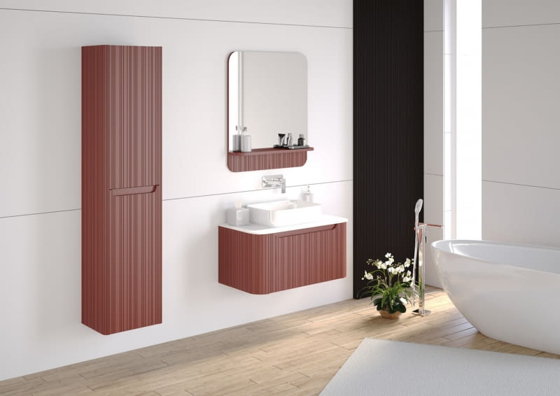 Czerwony kolor w łazience