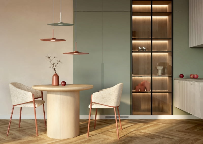 Minimalistyczne lampy Simon najładniej wyglądają powieszone w większej liczbie. Wybierając modele w różnych kolorach, stworzysz niepowtarzalną dekorację.