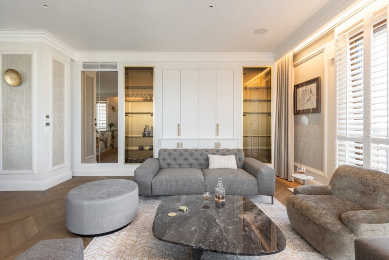 110-metrowy apartament w Warszawie w stylu modern classic