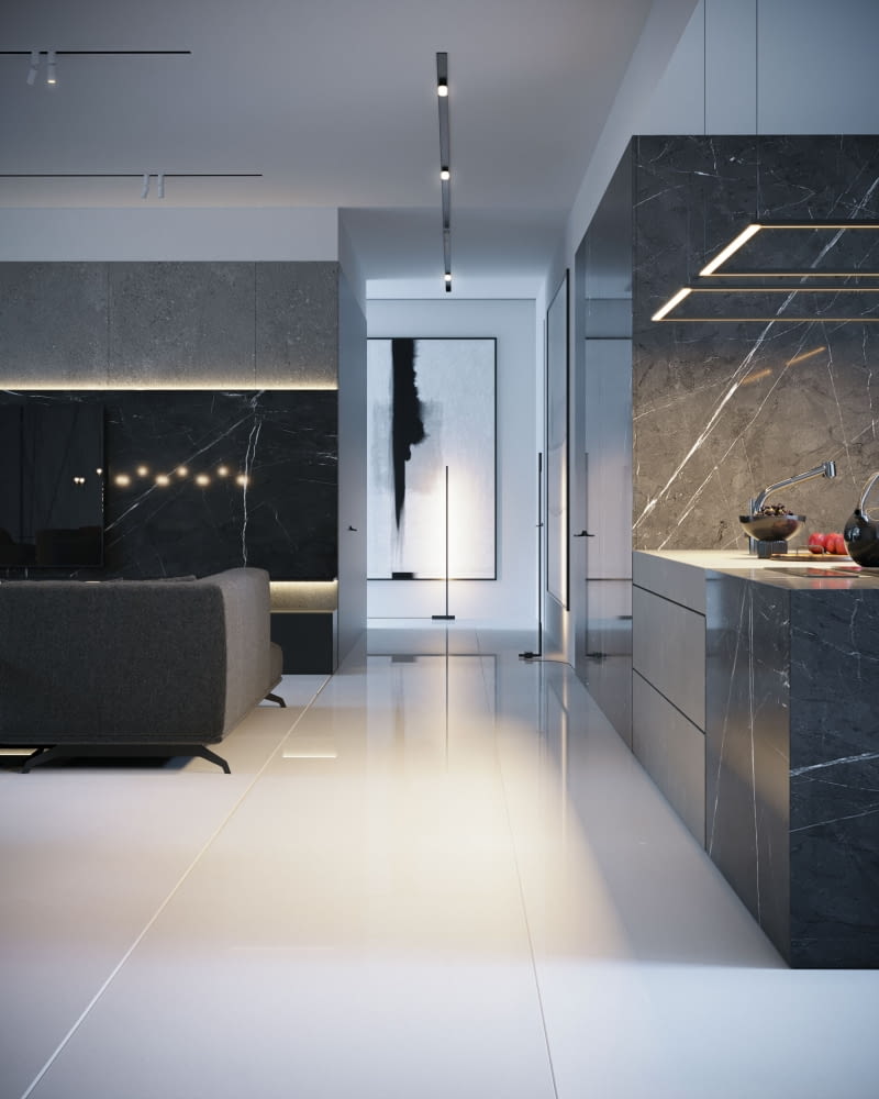 Otwarta  przestrzeń  – połączenie  kuchni, jadalni  i salonu to duże  ułatwienie  dla osoby  niepełnosprawnej, która nie  musi  „przeciskać się” pomiędzy pomieszczeniami  w domu