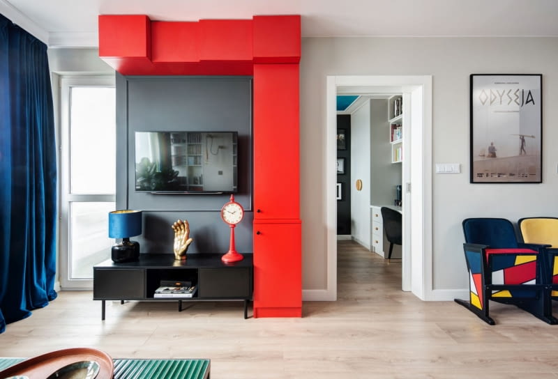 Aranżacja mieszkania inspirowana filmem - projekt Pracowni O Z KRESKĄ Aranżacja mieszkania inspirowana filmem - projekt Pracowni O Z KRESKĄ