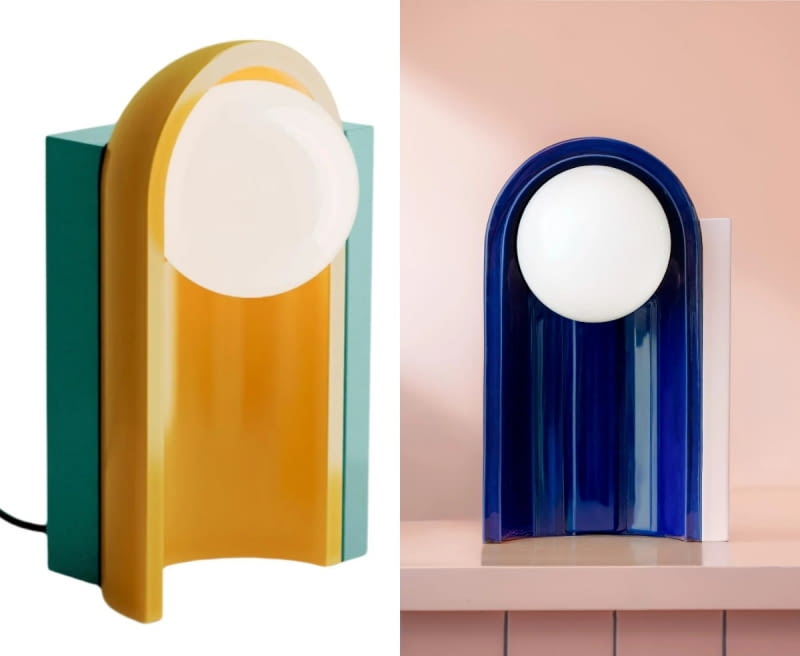 Lampa stołowa ceramiczna CLÉO błękitny z żółtym