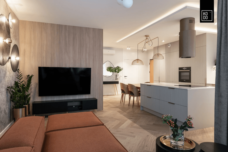 Mieszkanie w Warszawie - elegancja w barwach ziemi