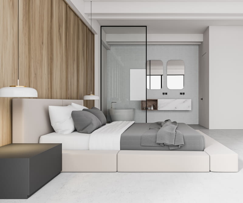 Sypialnia połączona z łazienką Sypialnia połączona z łazienką