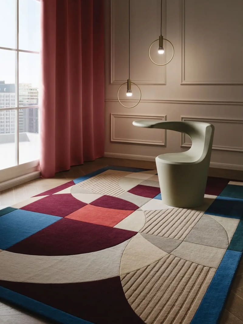 Dywan wełniany Adam wielobarwno-fioletowy (Finest), wełna, 160 x 230 cm, 6000 zł (dostępne różne wymiary), benuta.pl Dywan wełniany Adam wielobarwno-fioletowy (Finest), wełna, 160 x 230 cm, 6000 zł (dostępne różne wymiary), benuta.pl