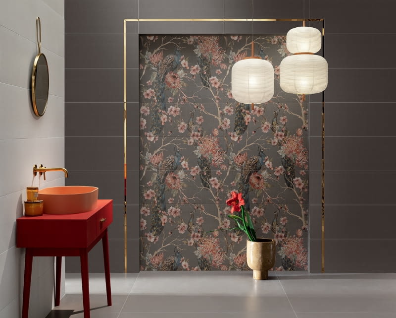 Czerwony kolor w łazience