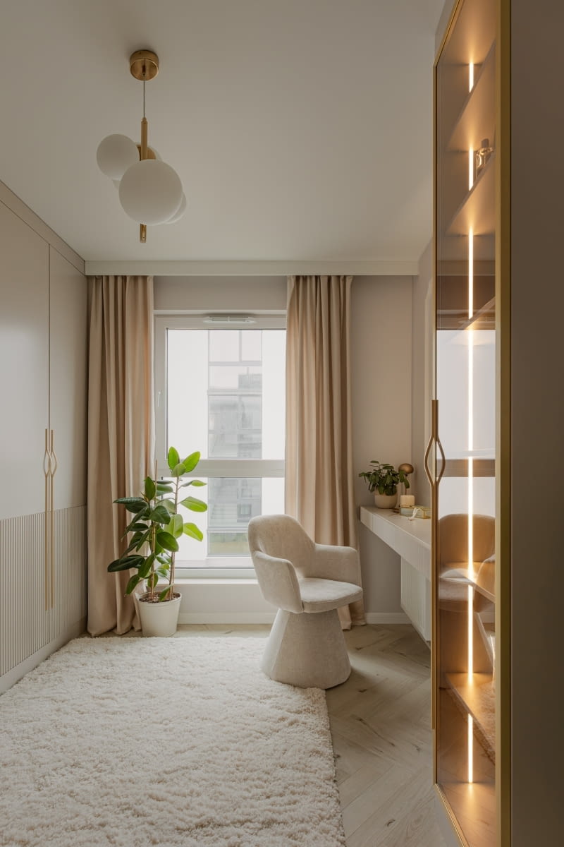 Monochromatyczny apartament w Gdyni