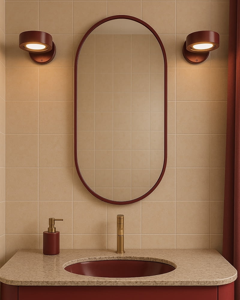 Czerwony kolor w łazience