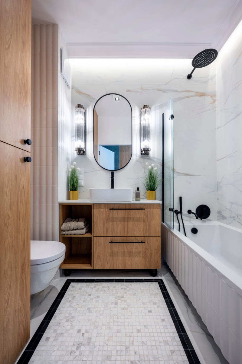 Półki i szafki w łazience