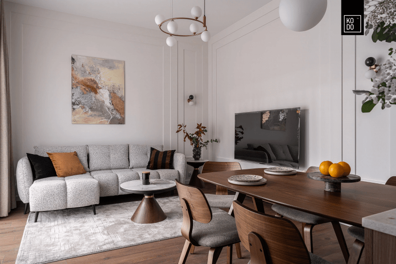 Dwupokojowe mieszkanie w kolorach ziemi Dwupokojowe mieszkanie w kolorach ziemi