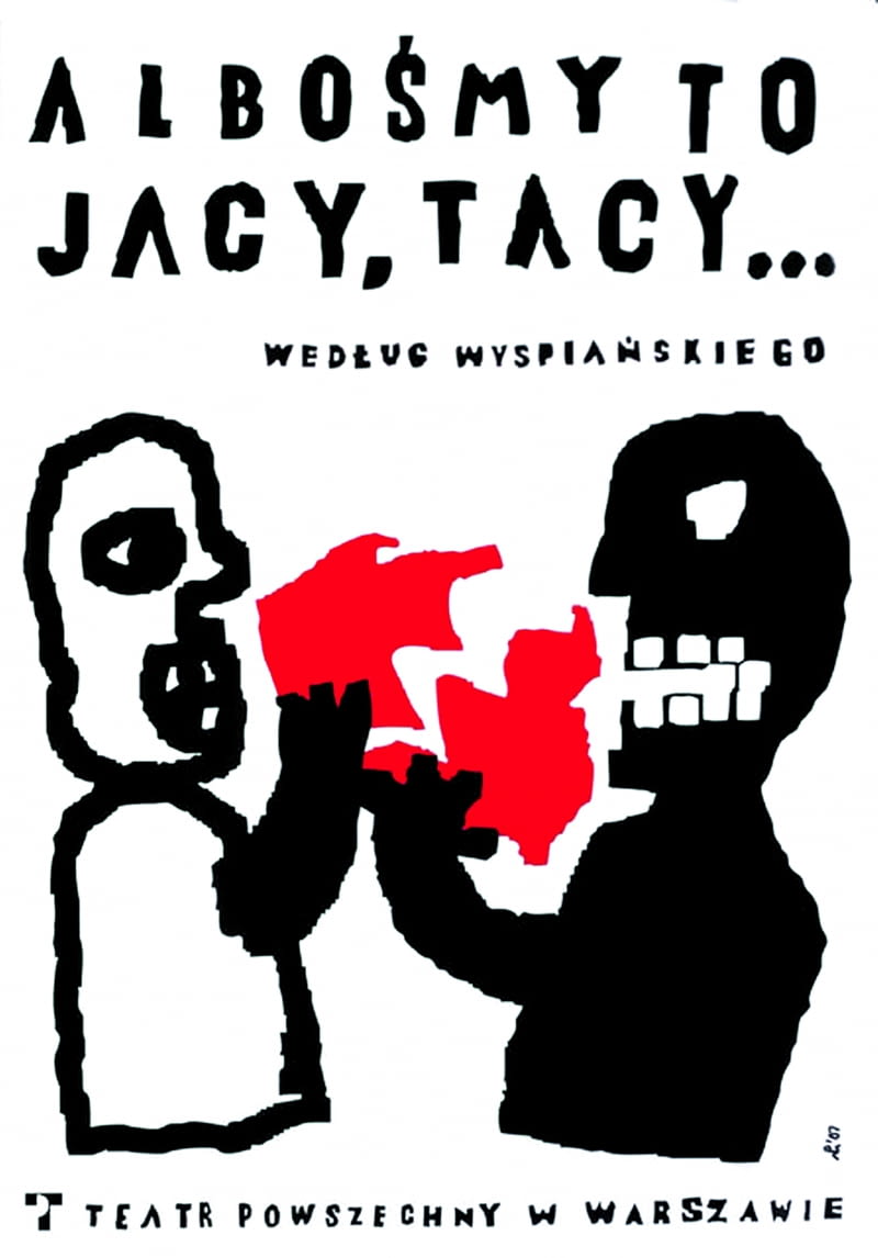 Piotr Młodożeniec. Plakat do sztuki „Albośmy to jacy tacy” na kanwie „Wesela” Stanisława Wyspiańskiego Piotr Młodożeniec wykonał dla Teatru Powszechnego w Warszawie w 2007 r. Do kupienia w poster.pl, 105 zł, format B1.