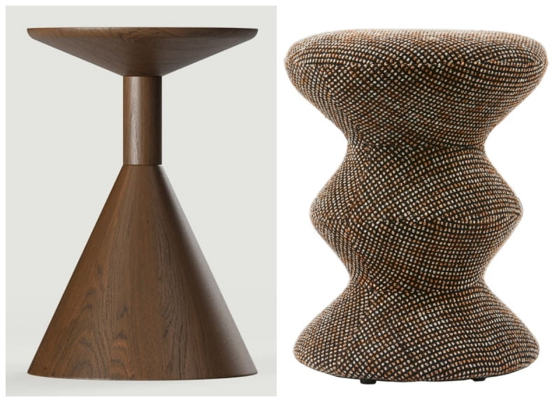 Stolik pomocniczy Naro, lity dąb, kolor Dąb Koniak, śr. 36 cm, 2169 zł, gornapolka.com