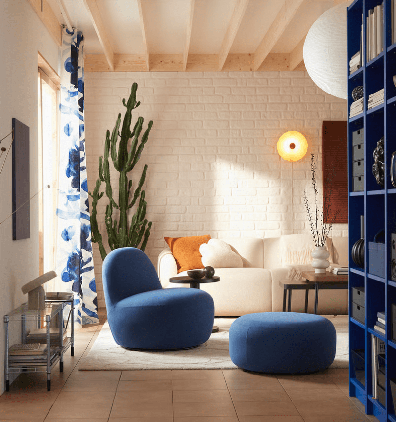 LILLESÄTER Fotel obrotowy, Gunnared granatowy