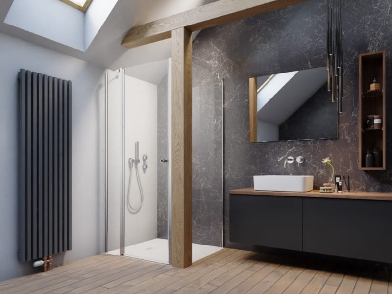 Radaway drzwi wnękowe Eos II DWJ i ścianka Carena