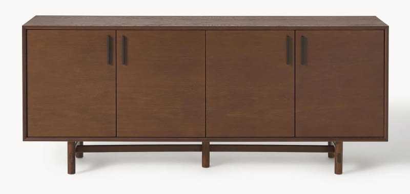 Komoda Diana, płyta wiórowa z fornirem dębowym, 180 x 45 x 76 cm, 5169 zł.