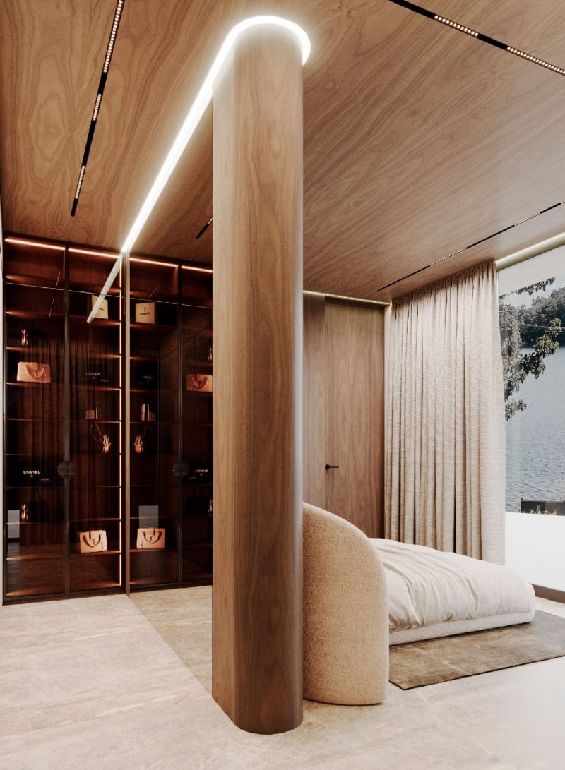 Dom nad jeziorem wpisany w pejzaż