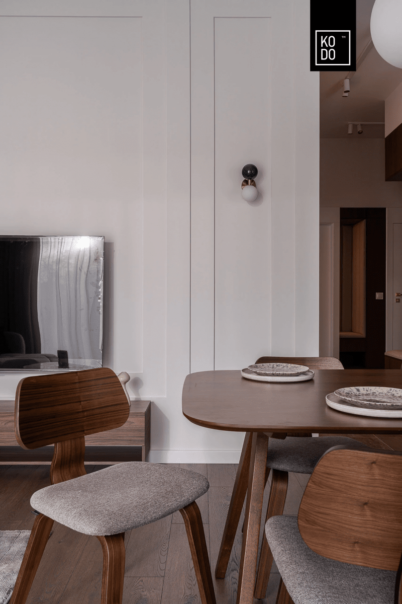 Dwupokojowe mieszkanie w kolorach ziemi Dwupokojowe mieszkanie w kolorach ziemi