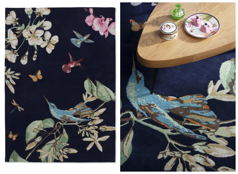 Granatowy Dywan w Kwiaty - HUMMINGBIRD NAVY 037818 Granatowy Dywan w Kwiaty - HUMMINGBIRD NAVY 037818
