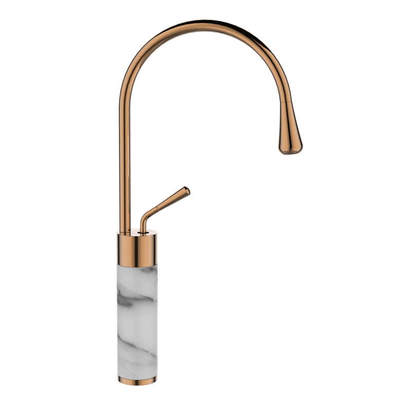 Miedziana wylewka  i korpus o marmurowym  wzorze, Stone Invena, Leroy Merlin