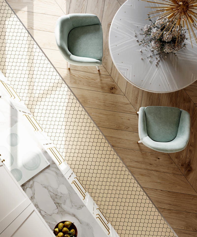 Mieszkanie pełne wzorzystych płytek